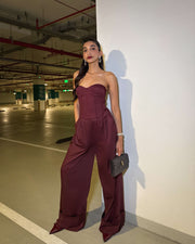 Trousers + Corset Set - Maroon (On Juhi)